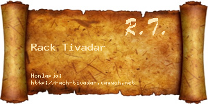 Rack Tivadar névjegykártya